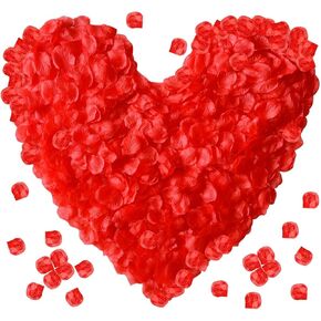 1000 PCS Red Rose Petals Valentines Decorations Fake Flower Rose Petals Artificial Rose Petals for Valentines Day Wedding Proposal Anniversary Love Romantic Night Decorations Decorations Supplies