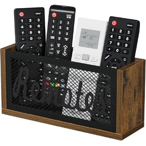 YINMIT Remote Control Holder, TV Remote Holder Wall Mounted, Remote Organizer Caddy for Table, Remote Control Organizer for Table, Wall, Living Room, Bedroom, Brown