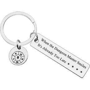 Xiahuyu Dungeons and Dragons Gifts Keychain DM Gifts When The Dungeon Master Smiles It's Already Too Late Keychain Dungeon Master Gift RPG Gamer Gift DND Player Gift Dungeons Geek Gift