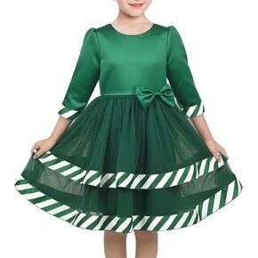 Sunny Fashion Girls Dress White Halloween Square Collar Layer Skirt Puff