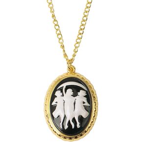 HLENOK Agatha Harkness Cosplay Necklace with Pendant Women Alloy Gold Long Chain Sweater Necklace Jewellery Halloween Costume Accessory
