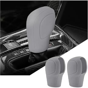 2PCS Car Gear Shift Knob Cover, Elastic Silicone Vehicle Automatic Shifting Level Protector, Anti-Slip Automotive Interior Knob Gear Stick Guard for Men Women, Universal for Most Cars (Black)