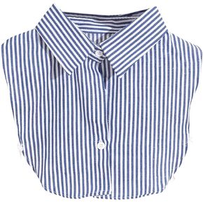 MakeMeChic Women's Striped Detachable Blouse Fake Collar Dickey Collar Half Shirt