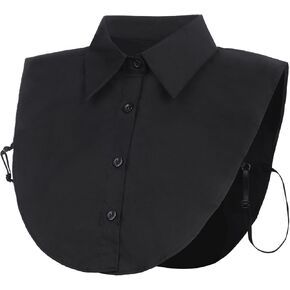 EBOOT Fake Collar Detachable Dickey Collar Blouse Half Shirts False Collar for Girls and Women (Black, Medium)