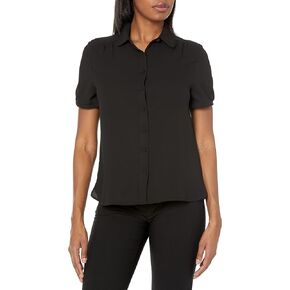 Anne Klein Women's Btn Down BLS W/Cap SLV-Anne Blk