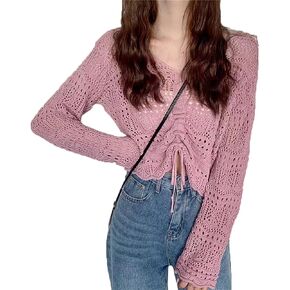 Cottagecore Crochet Hollowed-Out Blouse Fairy Grunge Clothes Cottagecore Clothing Grunge Fairy Aesthetic Clothing
