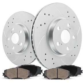 Anpulsero Rear Brake Pads and Rotors Kit Compatible with Select Scion, Subaru and Toyota Models,Outback 10-14, FR-S 13-16, BRZ 13-20, Legacy 10-14, 86 17-20,Drilled Slotted Rotors 11.4 inch(289.8mm)
