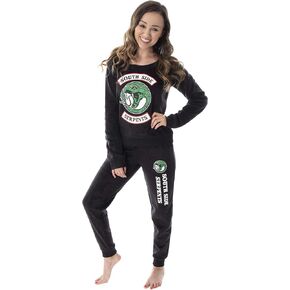 INTIMO Riverdale Juniors' Southside Serpents TV Show 2 Piece Fleecy Loungewear Jogger Pants Pajama Set