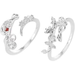 زوج (2) من Tian Guan Ci Fu Heaven's Official Blessing Anime Hua Cheng Xie Lian Cosplay Ring Rings قابل للتعديل الدعائم مجوهرات لمحبي مجموعة من 2