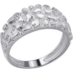 Men's Nugget Ring - Plain Solid 925 Sterling Silver Ring For Men - Sizes 6-13