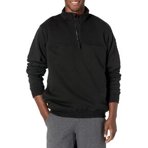 Propper Men's Quarter-Zip Job Shirt with Crew Neck, Long Sleeves, Anti-Abrasion Canvas Reinforcements, and Multiple Pockets, Black, Medium