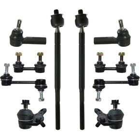 PartsW - 10 Pc Suspension Kit For Geo Prizm 1993-1995 / Toyota Corolla 1993 / Toyota Corolla 1994-1995 Inner & Outer Tie Rod Ends Lower Ball Joint Front & Rear Sway Bar End Links