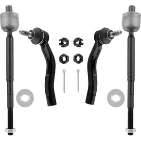 BOXI 4pcs Front Inner and Outer Tie Rods ES3556 ES3555 EV410, Steering tie Rod End for Toyota Echo 2000-2005, Front Tie Rod End, Tie Rod Inner Outer Kit