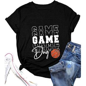 Basketball Mom T-Shirt Game Day Basketball Funny Novelty Graphic Top for Women