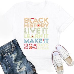 Black History Shirts for Women African American Culture T-Shirt Vintage Black Culture Tee Tops