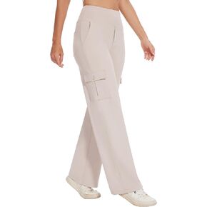 Yoga Cargo Pants Women Wide Leg Pants with Pockets High Waist Stretch Dress Casual Business Work Travel Pants