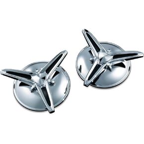 Kuryakyn 1243 Motorcycle Accent Accessory: Knock-Off Center Caps for 2009-19 Harley-Davidson Trike Motorcycles, Chrome, 1 Pair , black