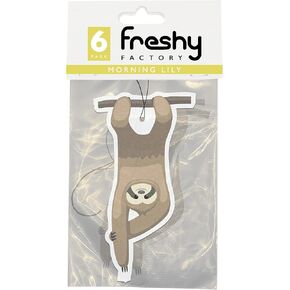 Hanging Sloth Car Air Freshener Lily Scent Freshy Factory (6 Pack)
