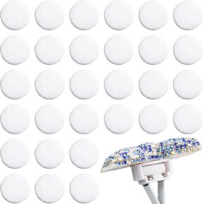 50Pcs Car Air Freshener Refill Felt Pads, 17.5MM/0.7inch Unscented Air Freshener Vent Clips Replacement White Oil Perfumes Refill Tablets for Car Diffusers