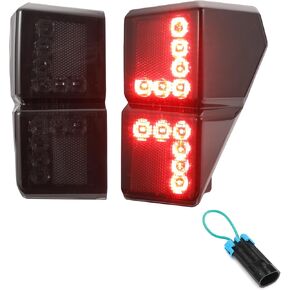 A & UTV PRO LED Tail Lights for Polaris Ranger XP 1000/ Crew XP 1000/ Ranger 1000 2018-2024, Smoked Rear Brake Stop Lights, WITH 1PC Seat Belt Accessories, Replace OEM #2413766, 5452505