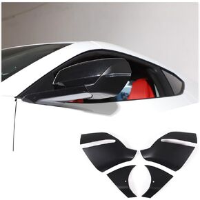Door Rear View Mirror Lower Trim Cover Fit for Chevrolet Corvette C8 2020-2024, ABS Exterior Side View Mirror Cover, Auto Door Rearview Mirror Protective Trim, 4PCS (Carbon Fiber Pattern Black)