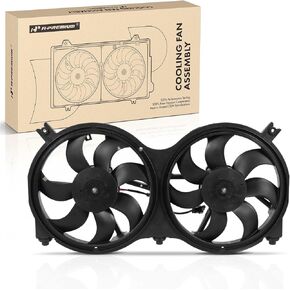 A-Premium Engine Radiator Cooling Fan Assembly Compatible with Infiniti & Nissan Models - JX35 2013, QX60 2014-2020, Pathfinder 2013-2020, 2.5L 3.5L, Replace# 214813JA0A, 214813JA1B