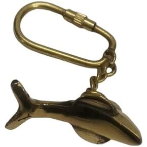 Solid Brass Dolphin Fish Keychain BY TSSI HANDICRAFT