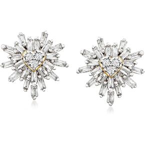 كناريا 0.25 قيراط. t.w. أقراط الماس انفجر القلب في 10kt الذهب الأصفر in Kuwait