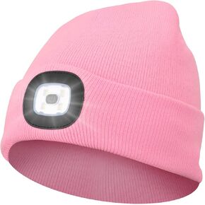 Beanie Hat with Light Winter Knit Lighted Headlight Hats USB Rechargeable
