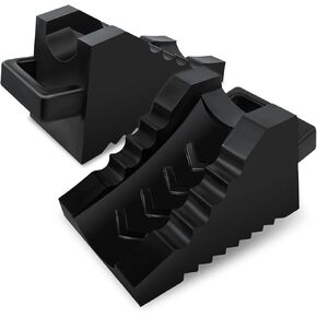 ROBLOCK 2 Pack Rubber Wheelchair Chock Stopper with Handle for Wheelchair Stability Hospital Garden Dinner Room- Black
