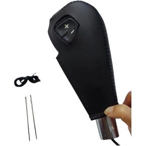 Black Leather Gear Shift Knob Cover for Chevrolet Chevy Trax 2015 2016 2017-2021 Chevy Sonic 2012 2013 2014 2015 2016 2017 2018 2019 2022