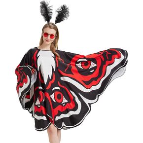 Unisex Mothman Costume Accessories Mothman Cape Paw Glove Long Fingernail Glasses Headband