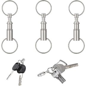 Quick Release Keychain 3 Pack Iron Alloy Detachable Key Ring Disconnect Pull Apart Key Chain For Men Women