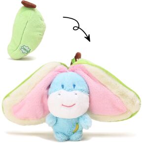 Reversible Fruit Animal Bunny Plush with Zipper Plush Keychain Funny Plushies Keychain, Plush Keychain Cute Rabbit Plushie Birthday (Mango Duck)