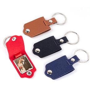 Framendino, Custom Picture Keychain with Leather Protection Photo Key Chains Personalized Photo for Family Lover Gifts