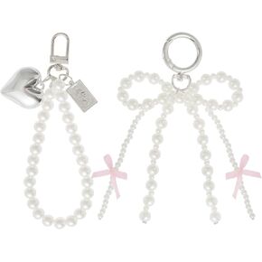 2 قطعة سلسلة مفاتيح على شكل فيونكة للنساء محفظة على شكل فيونكة لؤلؤية حقيبة ساحرة على شكل فيونكة ملحقات تزيين in Kuwait