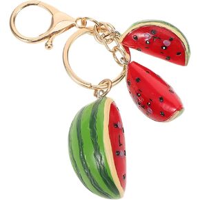 IMIKEYA Watermelon Keychain, Hawaii Fruit Keychain Palestine Watermelon Charm Pendant Car Keys Holder Cute Purse Charms Handbag Pendant for Women Girls Red