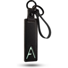 XGALBLA Initial PU Leather Letter Keychains for Women, Two-tone Splicing Key Tag Key Holder Lanyard Strap Luggage Backpacks