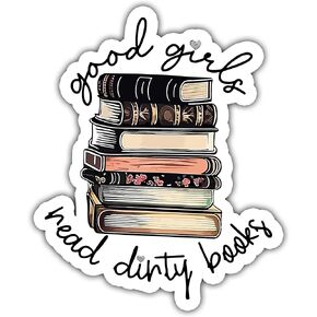 3PCS Good Girls Read Dirty Books Sticker Funny Gift for Him,Husband,Boyfriend,Dad, Emerican Hard Hat Stickers Helmet Funny Sticker, Co-Workers Sticker 3in