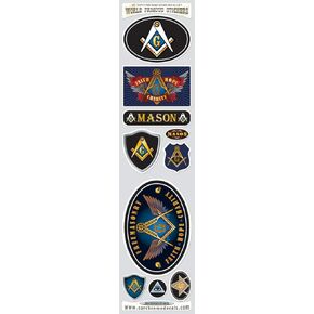 Mason Masonic Vinyl Stickers Set 10 Flag Decals Bumper car auto Bike Laptop