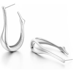 Apsvo Gold/Silver Hoop Earrings for Women, 14k Gold Plated Thick Hoop Earrings Trendy Jewelry Gifts