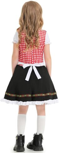 Bavarian Oktoberfest Costume Outfit Girls German Dirndl Beer Costume Dress Halloween German Maid Cosplay Dress Kids in Kuwait