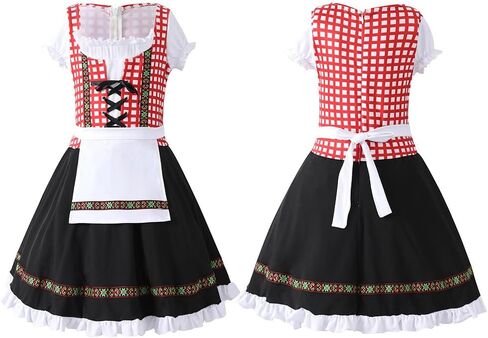 Bavarian Oktoberfest Costume Outfit Girls German Dirndl Beer Costume Dress Halloween German Maid Cosplay Dress Kids in Kuwait