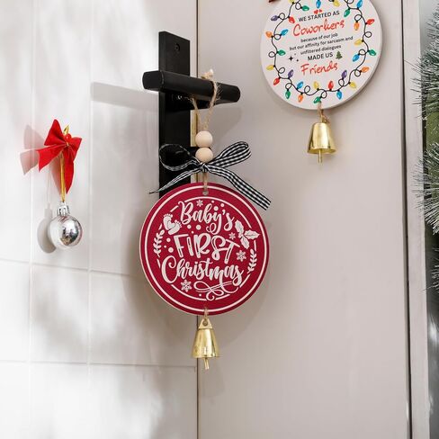 Friendship Ornament for Christmas, Wooden I Wish You Lived Next Door Ornament, Best Friend Ornament with Bell Black Red Buffalo Check Bow, Christmas Friendship Gift for Neighbor Sister Women in Saudi Arabia