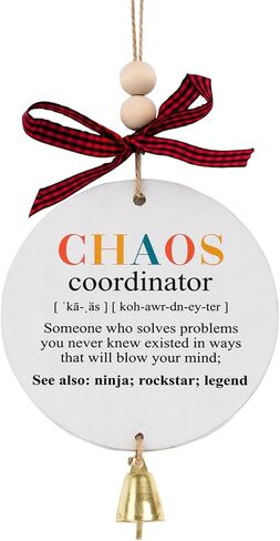 زخرفة الصداقة لعيد الميلاد، خشبية أتمنى لك أن تعيش زخرفة الباب المجاور، أفضل حلية صديق مع جرس أسود أحمر الجاموس الاختيار القوس، هدية عيد الميلاد الصداقة للنساء شقيقة الجيران in Kuwait