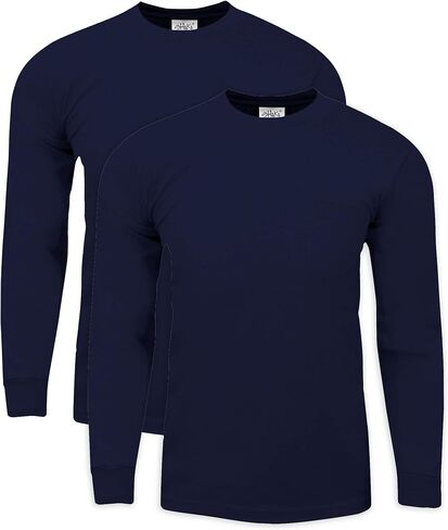 Shaka Wear Men's Cotton T-Shirt – Max Heavyweight 7 Ounce Long Sleeve Crew Neck Plain Tee Top Tshirts Regular Big Tall Size in Kuwait