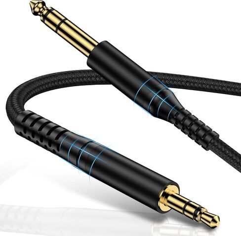 3.5mm to 1/4 Adapter Stereo Audio Cable for Guitar, Laptop, Home Theater Devices, Speaker, Mixer, Amplifiers, Recorders, Sound Cards, 1/8 to 1/4 6.35mm TRS Aux Male Jack Cord 6FT Headphone Adapter in Saudi Arabia