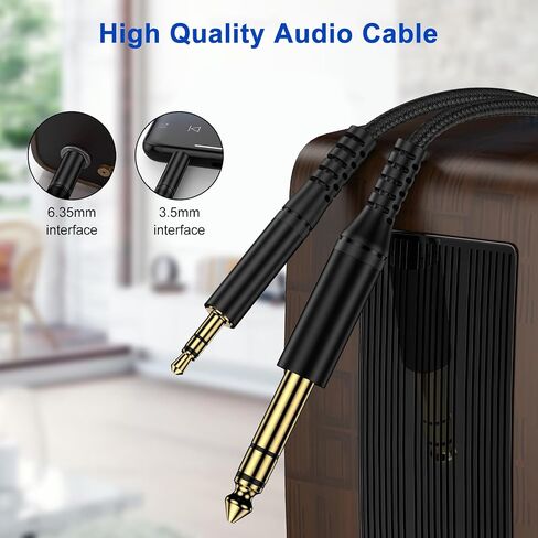 3.5mm to 1/4 Adapter Stereo Audio Cable for Guitar, Laptop, Home Theater Devices, Speaker, Mixer, Amplifiers, Recorders, Sound Cards, 1/8 to 1/4 6.35mm TRS Aux Male Jack Cord 6FT Headphone Adapter in Saudi Arabia