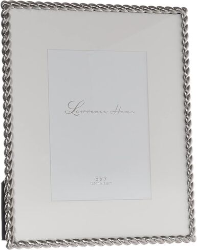 Lawrence Frames 4x4 Round Brushed Nickel Metal Picture Frame with Rope Design in Kuwait