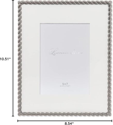Lawrence Frames 4x4 Round Brushed Nickel Metal Picture Frame with Rope Design in Kuwait